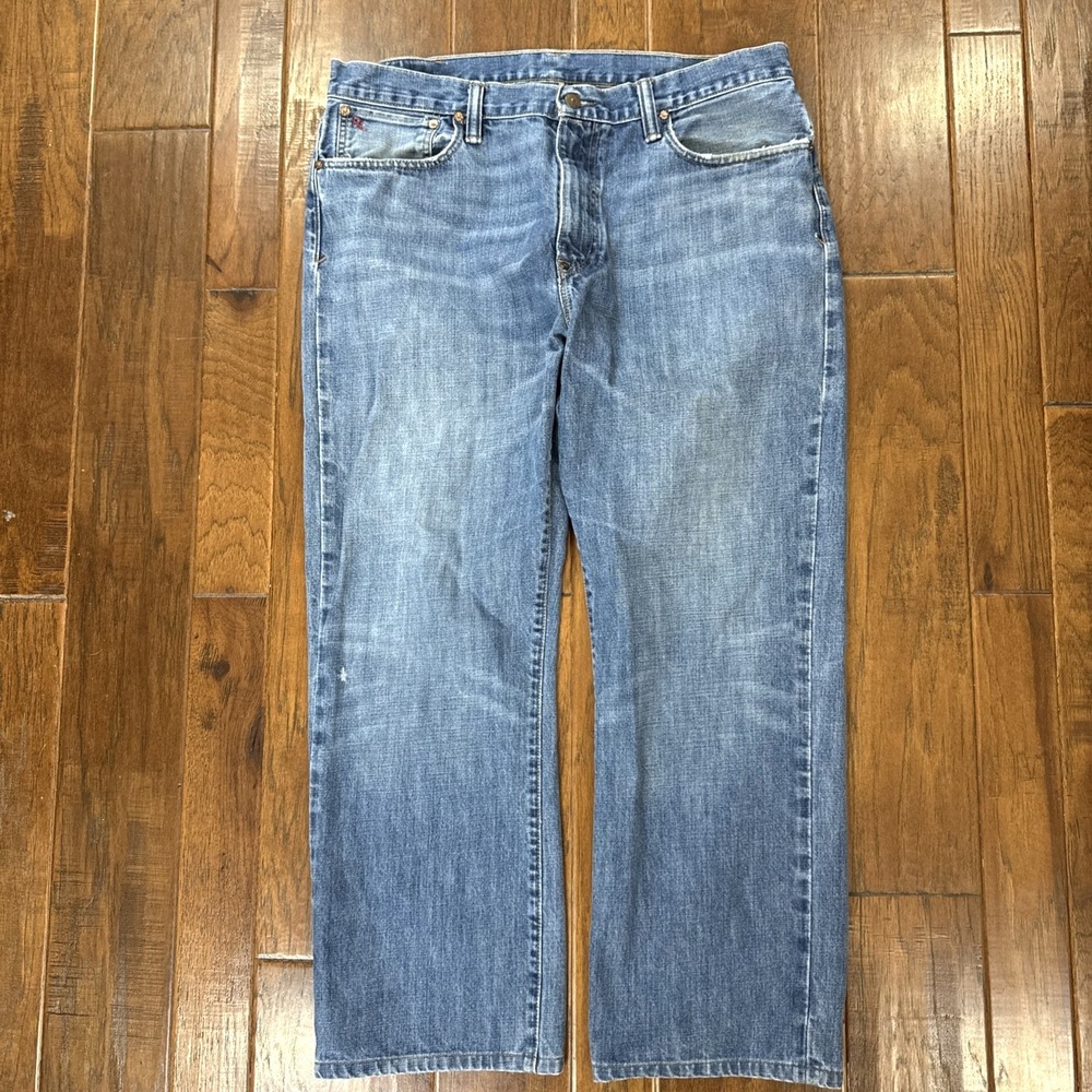 Vintage 90s Polo Ralph Lauren Denim Jeans Mens 36x30‎ Embroidered Whiskers Flag